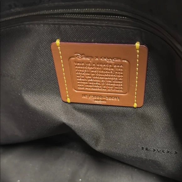 Coach White Leather Tote with Mickey Mouse Patch - Picture 7 of 7